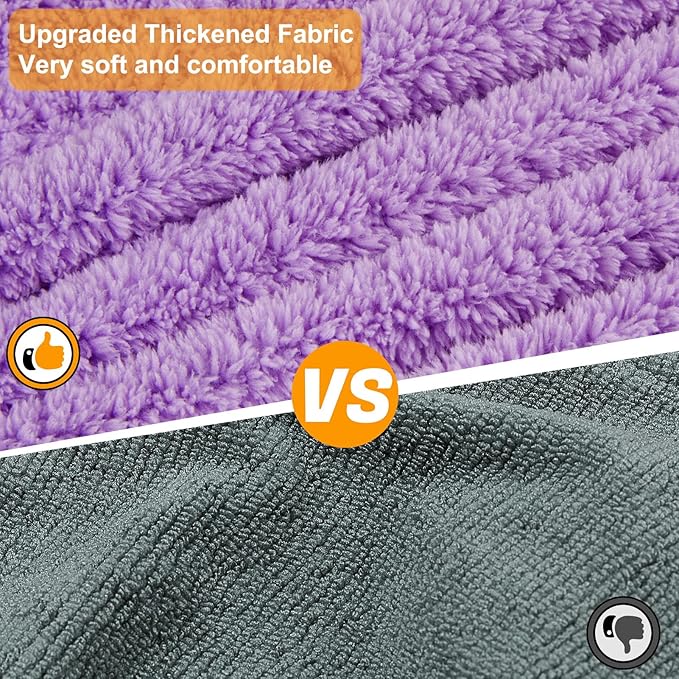 Bienbee Dog Bathrobe, Quick Drying Super Absorbent Dog Robes for After Bath, Warm Keeping Dogs Towel, Dogs Bath Supplies, Light Purple L