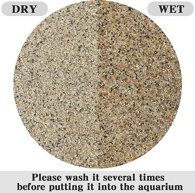 20 lbs Aquarium Sand, 0.6-1.2 mm Aquarium Substrate for Freshwater Fish Tank. Decorative River Rocks Gravel for Fish Tank, Plants Potted, Fire Pits, Candle, Vase and Crafts