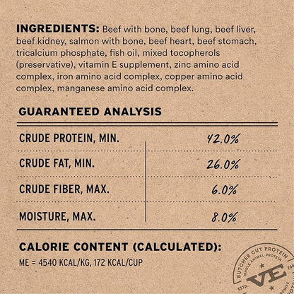 Vital Essentials Freeze-Dried Raw Beef & Salmon Meal or Mixer Dog Food Soft Nibs | 99% Beef, Salmon, Organs & Bone | 3 lbs Big Bag