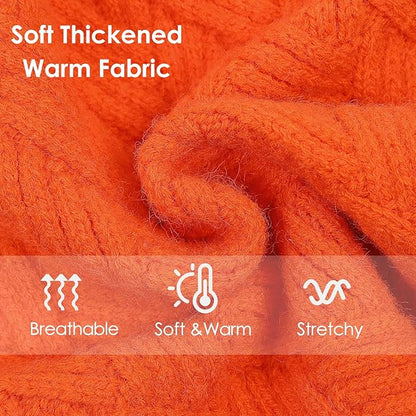 AOFITEE Small Dog Sweater, Dog Sweaters for Small Dogs Male, Thick Dogs Winter Sweatshirt Girl Boy, Pet Halloween Sweater, Classic Cable Turtleneck Holiday Knitwear for Pug Dachshund (Orange, S)