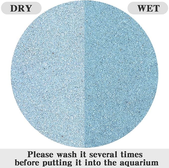20 lbs Aquarium Blue Sand, 0.4-0.8 mm Decorative Sand for Aquarium, Fish Tank, Candle, Vase, Wedding Ceremony, Arts Crafts and Bowl Fillers
