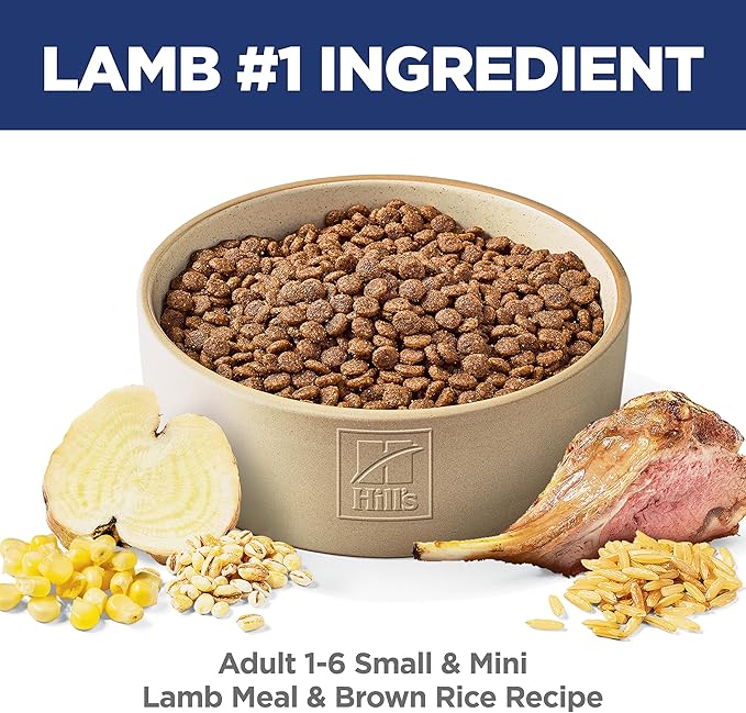 Hill's Science Diet Small & Mini, Adult 1-6, Small & Mini Breeds Premium Nutrition, Dry Dog Food, Lamb & Brown Rice, 4.5 lb Bag