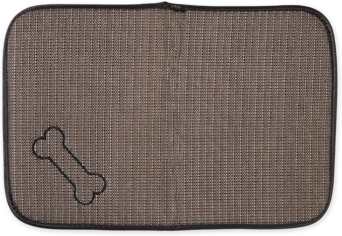 Bone Dry Machine Washable, Ultra Absorbent Pet Mat, 12x18", Red Stripe