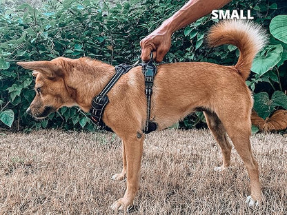 Tuff Pupper No Pull Easy Walk Dog Harness | Heavy Duty Pet Vest | Front & Back Leash Clips | Strong Safety Handle | Reflective Anti Pull Vest | Comfortable Padded Escape Proof Harness (Small, Black)