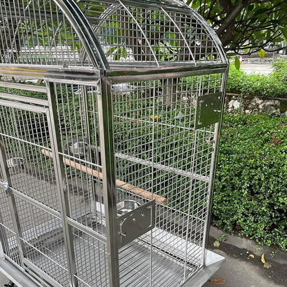 BMWPET SUS201 Stainless Steel Dome Top Style Bird Cage Parrot Cage 40"X30"X66"