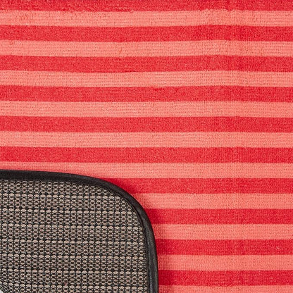 Bone Dry Machine Washable, Ultra Absorbent Pet Mat, 12x18", Red Stripe