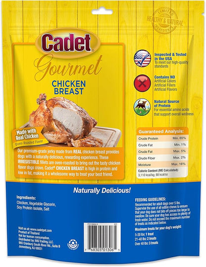 Cadet Gourmet Chicken Breast Dog Treats - Healthy & Natural Chicken Dog Training Treats for Small & Large Dogs - Inspected & Tested in USA (14 oz.)