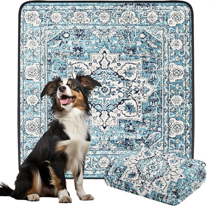 Ocean-Blue Non-Slip Dog Washable Pee Pad Extra Large 72" x 72", Reusable Pet Training Pad for Dogs, Cats, and Puppies