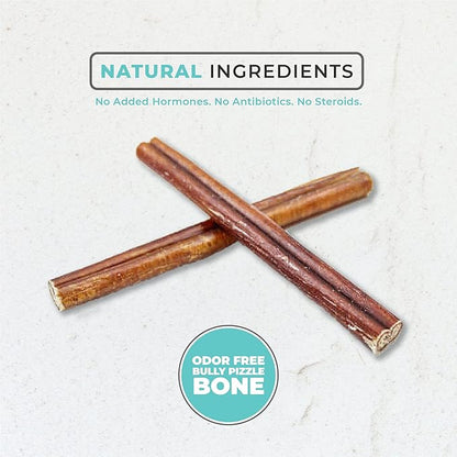 Dog Nip! 6" Straight Odor Free Bully Sticks (25 Pack) - All Natural Bully Pizzle Bone - Best Long Lasting Dog Chew Dental Treats For Small, Medium, Large Breeds