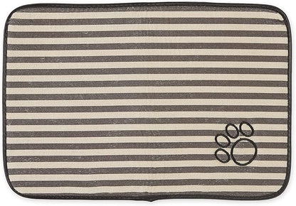 Bone Dry Machine Washable, Ultra Absorbent Pet Mat, 12x18, Brown Stripe
