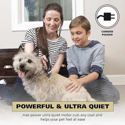 Wahl USA Quiet Pro Corded Dog Clippers for Grooming - Heavy Duty Compact Electric Dog Grooming Kit Hair Clippers for Dogs Cats Pets- Model 9181