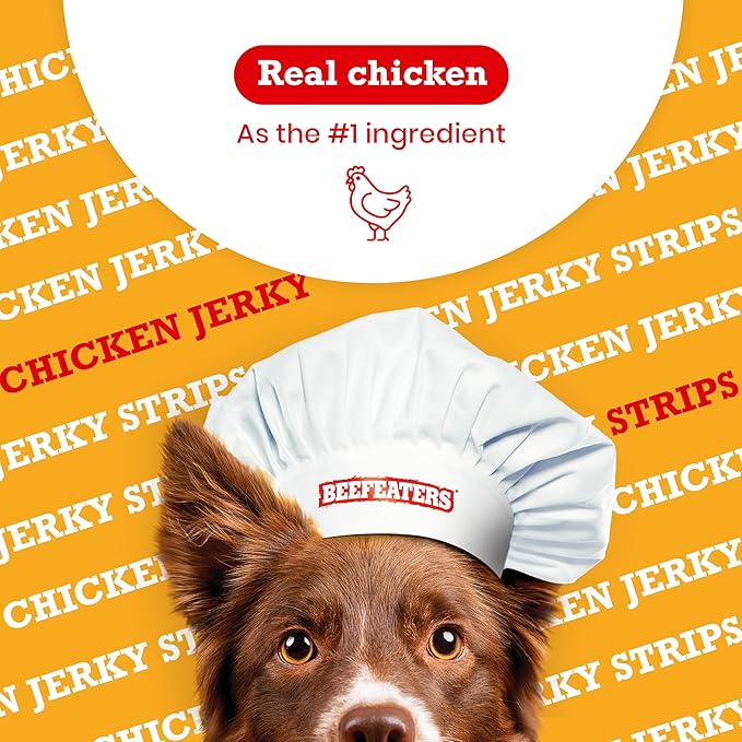 Beefeaters Chicken Jerky Strips for Dogs – Dog Treat. 100% Real Chicken Breast, Grain-Free, No Additives, Perfect for Training & Healthy Growth, Allergy-Friendly