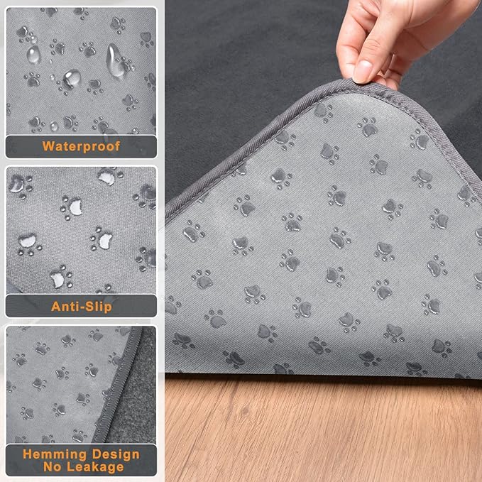 LOOBANI Washable Pee Pad for Dogs, 2 Packs Non-Slip Puppy Training Pads, Fast Absorbent Pet Whelping Pads, Puppy Playpen Mat for Incontinence, Housebreak, Crate, 41x41in, Gray