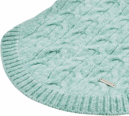 Blueberry Pet Classic Fuzzy Knit Dog Sweater, Crew-Neck Pullover Christmas Style in Heathered Jade, 12” Back Length, Cozy & Soft