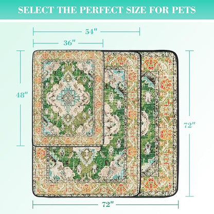 Non-Slip Dog Washable Pee Pad Extra Large 72" x 72", Boho Rusable Pee Pad for Dogs, Pet Training Pad for Playpen Mat, Waterproof Dog Pad Washable for Puppy Playpen, Whelping Pad, Dog Playpen Indoor