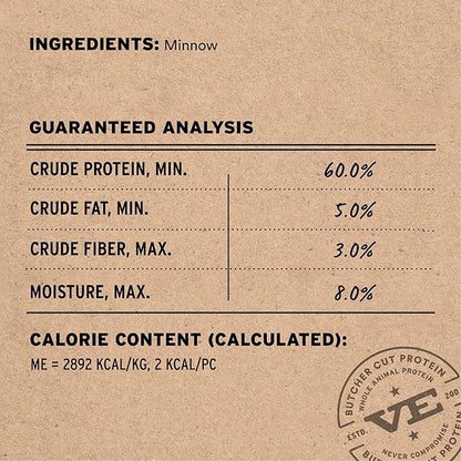 Vital Essentials Single Ingredient Minnows Dog Treats, 1 oz | Freeze-Dried Raw | Premium Quality High Protein Training Treats | Grain Free, Gluten Free, Filler Free