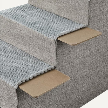 Amazon Basics Dog Steps,18.7" H, 4-Step Dog Stairs for High Bed Couch and Sofa, Non-Slip Bottom Pet Stairs for Indoor Dogs and Cats, Grey