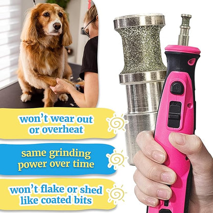 Diamondg Dog Nail Grinder Bits, 2 Pack - Compatible with Dremel, Diamond Bits for Pet Nails, Ideal for Small and Large Dogs (Enhanced Little Lola & Standard Big Casey)