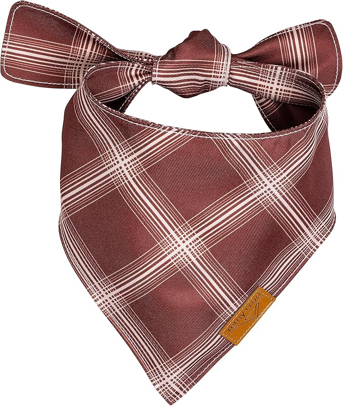 Remy+Roo Fall Dog Bandanas 4 Pack - Amber Set, Premium Durable Polyester Fabric, Patented Curved Design, Adjustable Fit for Small, Large, and XL Dogs, Trendy Patterns, Dog Fall Bandanas (Small)