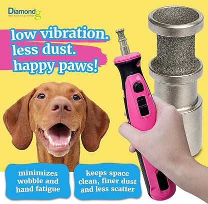 Diamondg Dog Nail Grinder Bit, 1 Pack - Compatible with Dremel, Diamond Bit for Pet Nails with 80 Grit Body & 120 Grit Polishing Bowl - Ideal for Small Dogs Under 30lbs., Enhanced Little Lola