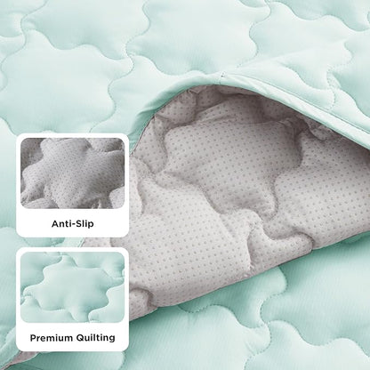 Bedsure Cooling Mat for Small Dog, Q-Max>0.5 Thin Breathable Cold Crate Pad for Puppy and Cat, Portable Washable Kennel Bed for Active Pet with Chill Soothing Fabric to Rapid Cooling, 24x18, Green