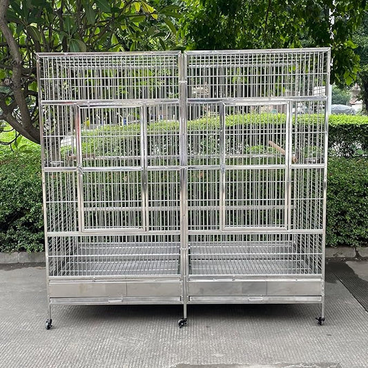 BMWPET SUS201 Stainless Steel Dome Top Style Bird Cage Parrot Cage 80"X40"X78"