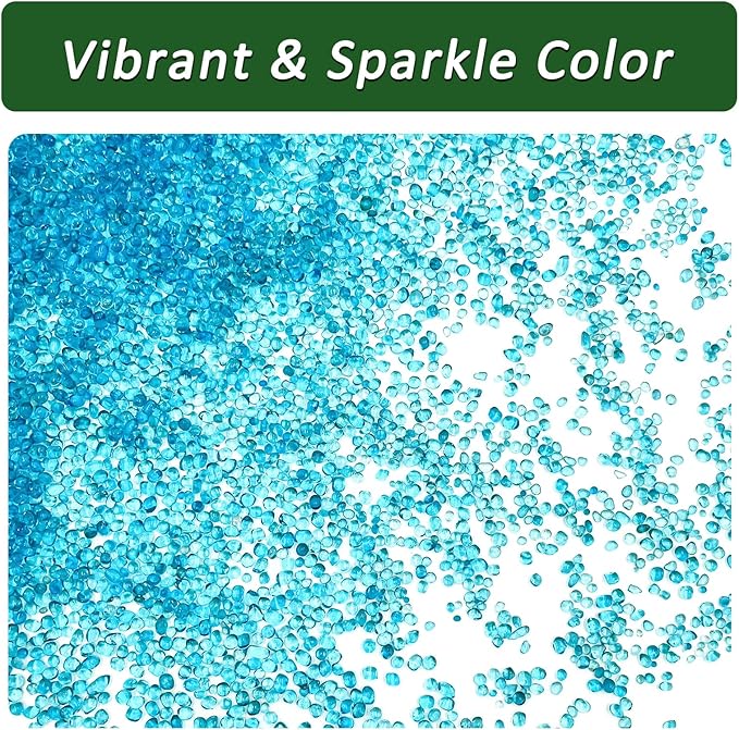 BXI 2.2 Lbs Small Aquarium Substrate Gravel Sand, Polished Smooth Fish Tank Gravel, Colorfast Uncoated Vibrant Blue Sea Glass, Decorative Stones for Vase Fillers, Fairy Garden, Potted Plants
