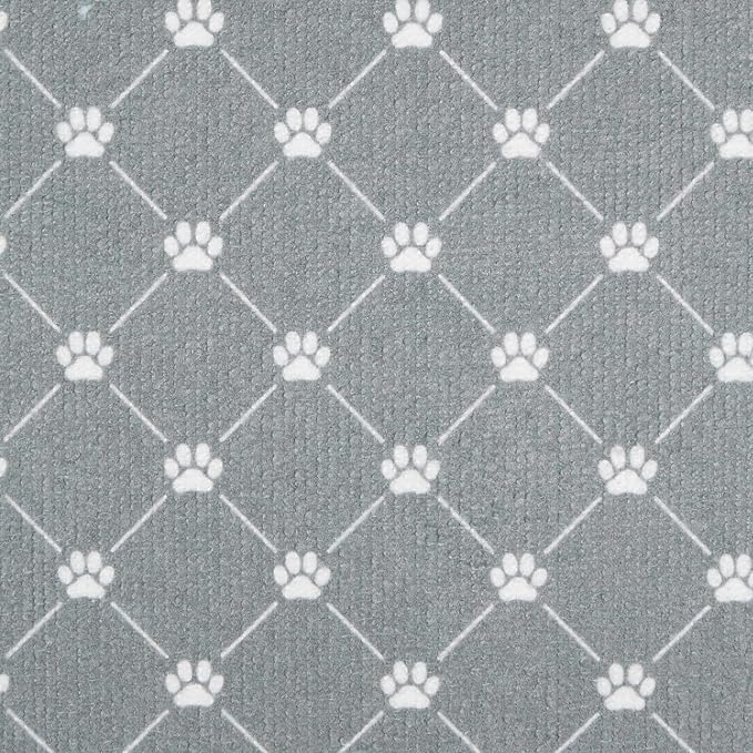 Bone Dry Machine Washable, Ultra Absorbent Pet Mat, 10x18, Gray Trellis Print
