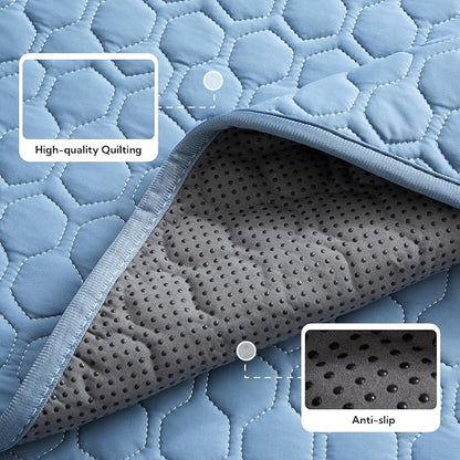 Soulbond Backseat Dog Cooling Mat for Cars - 24.5"x52" Washable Back Seat Self Cooling Pad for Cat & Puppy, QMAX>0.3, Non-Slip Cold Pet Bed Backseat Extender for Cars, SUVs, Trunks, Ocean Blue