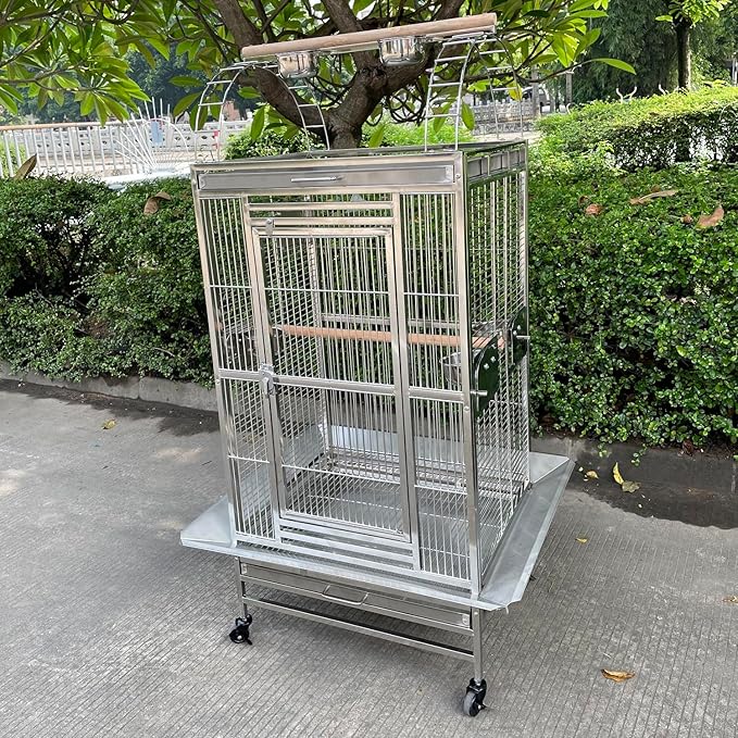 SUS201 Stainless Steel PLAYTOP Style Bird CAGE Parrot CAGE 24"X22"X60"