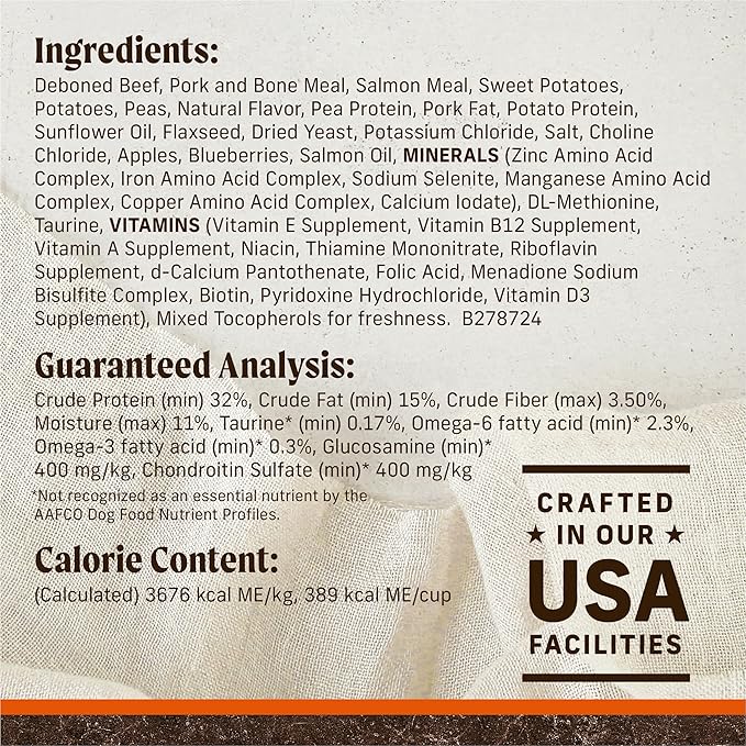 Merrick Premium Grain Free Dry Adult Dog Food, Wholesome And Natural Kibble, Real Texas Beef And Sweet Potato - 30.0 lb. Bag