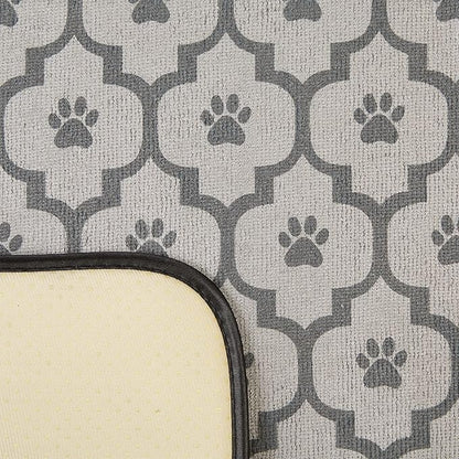 Bone Dry Machine Washable, Ultra Absorbent Pet Mat, 12x18, Gray Lattice