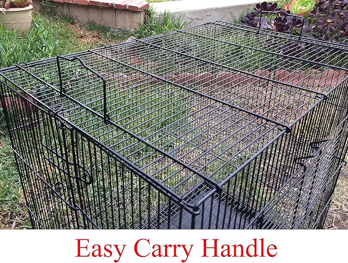 3-Level Foldable Ferret Chinchilla Sugar Glider Rats Animal Chewproof Metal Carrier Travel Cage Tight 3/8 Inch Wire Spacing Prevent Escape with Cross Shelves and Ladders Easy Clean Pull Out Tray
