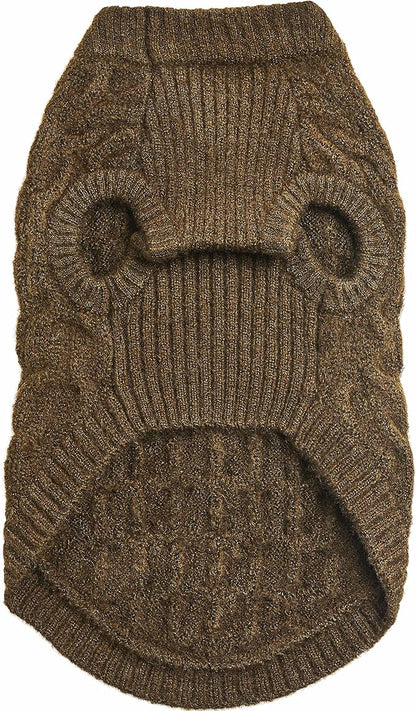 Blueberry Pet Classic Fuzzy Textured Knit Pullover Dog Sweater, Dark Olive, Small Pet Clothes, Fleece Dog Sweater, Pet Clothing, 12" Back Length