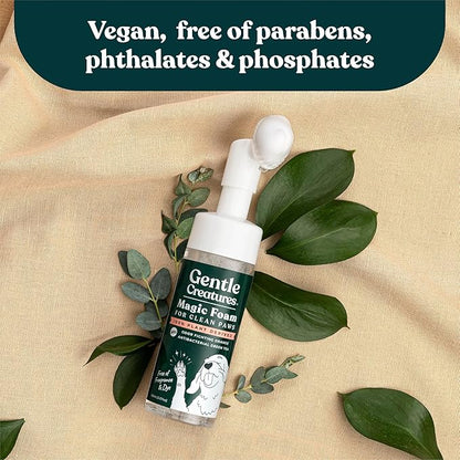 GENTLE CREATURES Magic Foam - Refill - Sulfate-Free, Waterless Shampoo Paw Cleaner for Dogs, Cats, Pets - Dry Shampoo, Foot Cleaner Brush - with Orange, Odor Control Wash - Good for Puppy