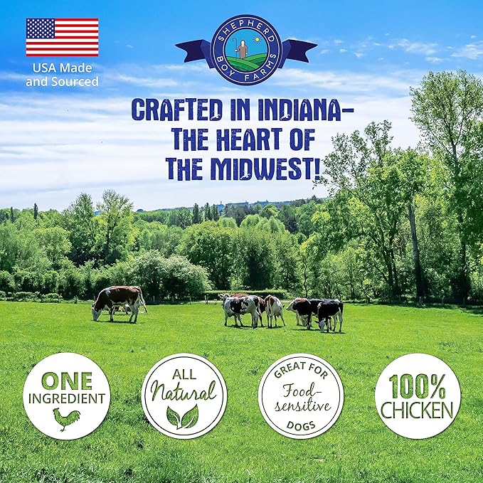 Shepherd Boy Farms Freeze Dried Dog and Cat Treats, Chicken Breast, All Natural Freeze-Dried Dog Treat & Snacks, Made in USA, High in Protein, Nutrition of Raw Food, Single Ingredient, 3oz